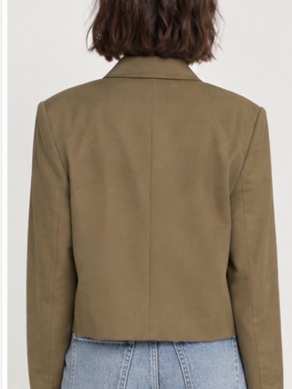 Lulu's Cropped Olive Double-Breasted Blazer - Picture 2 of 6